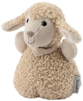 Sterntaler Knuddelsäckchen Schaf Flocke - Schaf Kuscheltier für Baby und Kinder aus weichem Stoff - Spielzeug mit Rassel zum Entdecken, Kuscheln & Spielen, Sandfarben, Sand