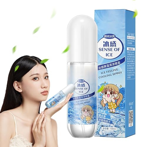 Spray rinfrescante istantaneo | Nebbia rinfrescante 100 ml | Body Cool Down Spray | Spray rinfrescante per vestiti | Summer Cooling Mist con -nt – Spray rinfrescante veloce per pelle, corpo,