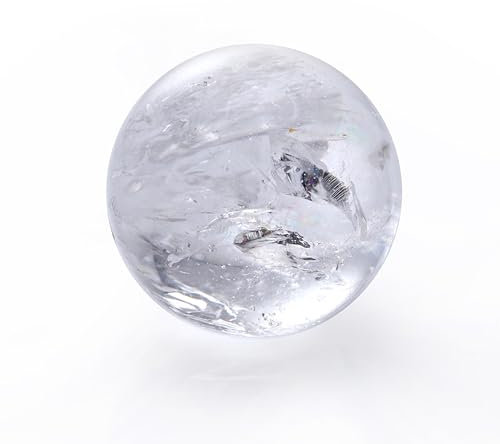 HIMALYA QUARTZ Heilkristallkugel, natürlicher Bergkristall, Heilkugel, Meditationsquarz, Edelsteinkugel, Größe 18–19 mm, HQB-B-27