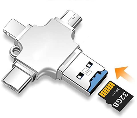 SD Card Reader USB Adapter,4-in-1 Type-C to TF SD