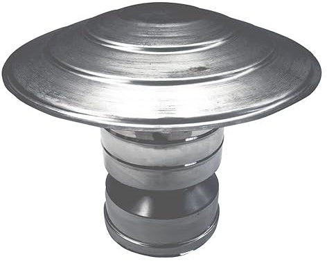 Tuyau de cheminée double paroi isolée inox terminal chapeau chinois air dn 80/100
