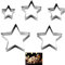 5 Pcs Star Cookie Cutters,Christmas Baking Pastry Set,Biscuit Cake Gingerbread Snowflake Cookies Cutter, Stainless Steel,for Christmas Day Party Foods Pastry Cutter Sandwich Cutter Biscuit Cutter