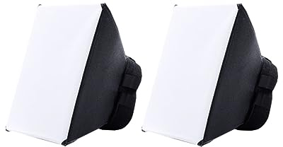 Angoily Blitzdiffusor Softbox 2 Stück Tragbar Kunststoff Schwarz | Dslr Blitzgeräte, Kamerablitz Zubehör, Kompakte Lösung mit Universeller Schnittstelle