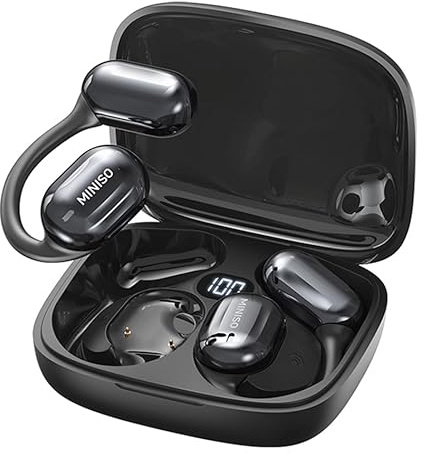 MINISO MS162 Translation Earbuds Real Time OWS Open Ear AI Translator Earbuds Wireless Bluetooth Earphones Support 135 Languages Translator Headphones fit iOS & Android for Travel Business Learning