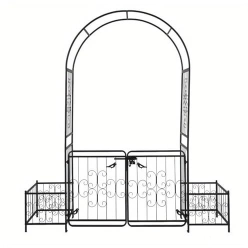 86.2ft Garden Arbor with Gate and Planter Boxes Garden Trellis for Climbing Plants Easy to Assemble and Disassemble Arch for Various Climbing Plant