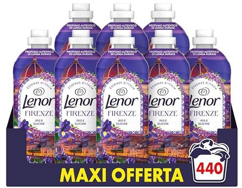 Lenor Ammorbidente Lavatrice Concentrato Essenze d’Italia, 440 Lavaggi (8x55), Firenze, Note Di Iris e Glicine, Profumo autentico di lunga durata