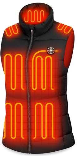 OCQOCQ Beheizbare Weste Damen mit 16000mAh 7.4V Akku, Heizweste mit 15 Heizzonen, Einstellbare Wärmeweste Damen für Ski/Camping