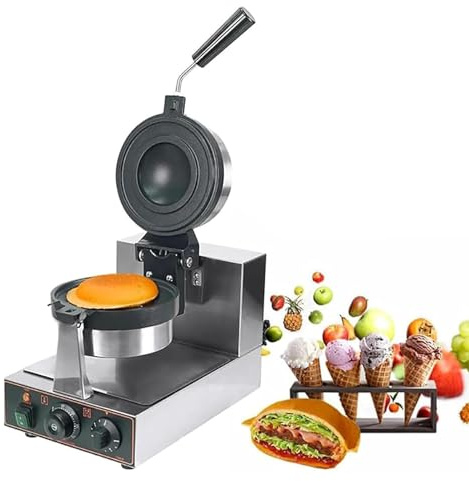 CSMDD Machine à Hamburger Electrique, Gaufrier Rotatif, Température Réglable, Chauffage Double Face pour Boulangeries, Snack-Bars, Familles