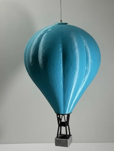Ballonwerk Heißluftballon-Lampenschirm – 3D-gedruckt aus PLA, passend für E10-Fassung und Stern A1, Hellblau