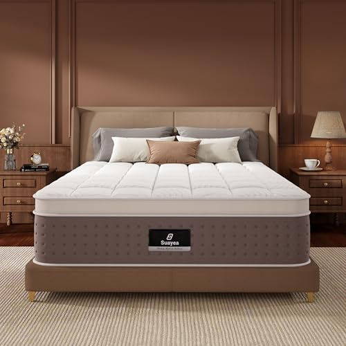 California King Mattress, 12 Inch Cal King Mattress in a Box, Cooling Gel Memory Foam Mattresses with Individual Pocket Springs, Pressure Relief, Medium Firm Feel, Extra Edge Support, CertiPUR-US