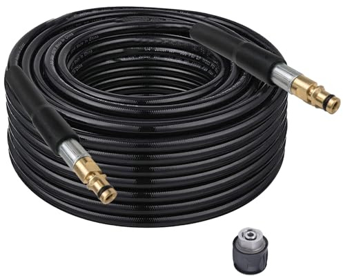 30 m Hochdruckschlauch für Kärcher K2 K3 K4 K5 K6 K7 mit Quick Connect Hochdruckreiniger Schlauch Verlängerungsschlauch Ersatzschlauch, M22-Anschluss-Adapter