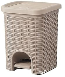 Poubelle Toilettes Avec Poubelle Couverte Poubelle de Cuisine(Beige,Grand)