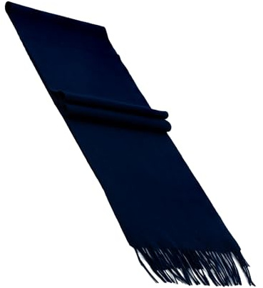 MayTree Kaschmir-Schal für Damen und Herren - Weicher Wollschal aus 100% Kaschmir, einfarbig, 180 x 30 cm - Luxuriöser Winter-Schal - Marineblau