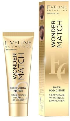 Eveline Cosmetics Wonder Match Primer Ombretto a Lunga Durata con Squalane, Vitamina E & Peptidi - Formula Vegana e Senza Microplastiche
