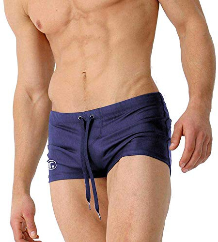 UXH - Bañador tipo bóxer para hombre con bolsillo - Azul - 3X-Large