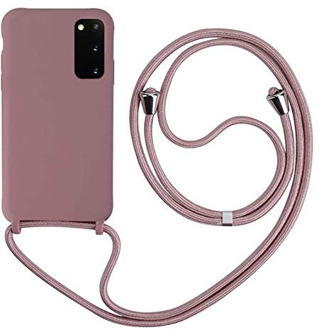 MEVIS Schutzhülle kompatibel mit Samsung Galaxy S20 Plus, Halskette für Handyhülle, schmal, stoßfest, verstellbar, mit Lanyard, Lotusfarben