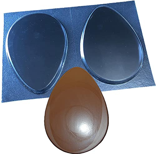dennycraftmoulds Plain Easter Egg Shaped Chocolate Plaque Mould Reusable Mold Make 110g Bars, Transparent (4733)