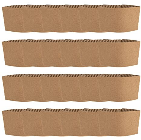Cabilock 50 Pièces Porte-gobelet à Café Manchons En Carton Pour Tasses à Café Manchons De Tasse Personnalisés Vestes De Tasse De Papier Personnalisé Papier Kraft Ondulé