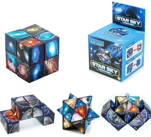 ERHUO Magic Star Cube in Due in Uno, Cubo Puzzle 3D, Speed ​​​​Cube, Cubo di trasformazione per Bambini e Adulti (Star Sky)