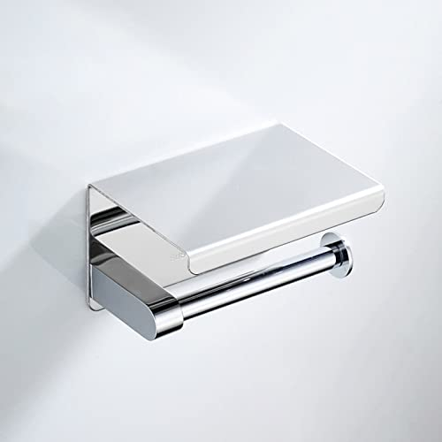 Boyuan Toilettenpapierhalter Rostfreier Stahl Klopapierhalter mit Ablage Klorollenhalter Wandmontage Papier Halterung wc Rollenhalter für Badezimmer, Toilette, Küche,Chrome