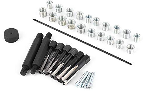 zündkerzengewinde reparatursatz,Glühkerzen Werkzeug,Glühkerzen Gewinde Reparatursatz,Glühkerzen Reparatur Set,Werkstatt-Werkzeuge,Glühkerzen-Entfernungs-Kit,33-Teil