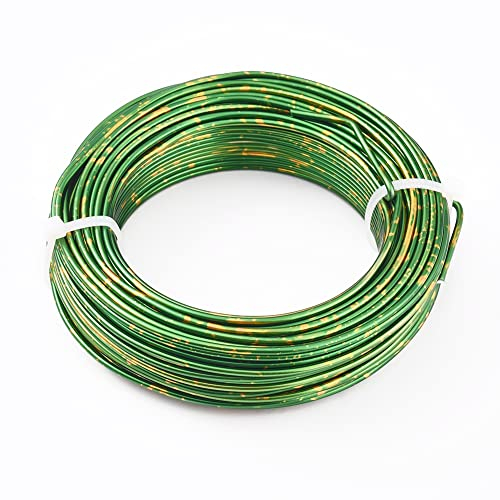 HKYBCF 1 Rolle Aluminiumdraht 1,5/2/2,5 mm, Schwarz, Grün, Gold, Schmuckdraht, Zubehör for Armbänder, Halsketten, Heimwerkerzubehör (Color : Green Mix Gold, Size : 1.5mm)