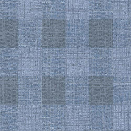 Tartan Print Navy Blue Wallpaper - Graphic Modern Contemporary Feature Wall - Textured Glitter Paste The Wall