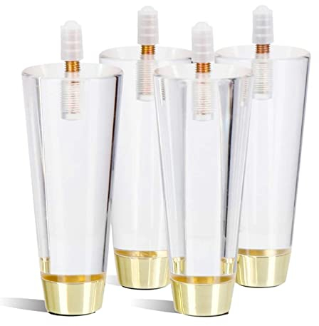 HYSOND Hairpin Leg Tischbeine 4 Stück Acryl Möbel Beine Schrank Couchtisch Sofa Füße Chrome Pyramide DIY. Verbesserung Der Schweren Leistungsfähigkeit (Größe : E15cm)