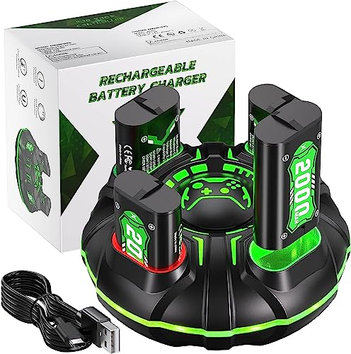 4800mWh(2000mAh) Batteria per Xbox One/One S/X/Xbox Series X/S, Ricarica Rapida in 2.5 Ore Batteria Ricaricabile per Xbox One/Xbox Series X/S/Xbox One S/X/Xbox One Elite
