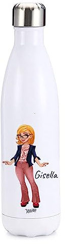 Borraccia Termica Bottiglia Termica Acciaio Inox 500ml Made in Italy 24 Ore Freddo & 12 h Caldo - Personalizzata con nome Crea il tuo Avatar