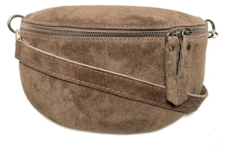 FASHION YOU WANT Damen Wildleder Leder Tasche Gürteltasche Crossbody Hüfttasche Bauchtasche Hüfttasche Umhängetasche Cross-Over Bodybag Schultertasche Handytasche Geldtasche (braun)