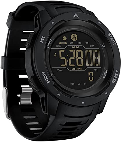 findtime Reloj Digital para Hombre Relojes Militares para Hombres Contador de Pasos y Calorías Podómetro Cronómetro Alarma Multifunción Retroiluminación LED 5ATM Resistente al Agua Reloj para Hombres