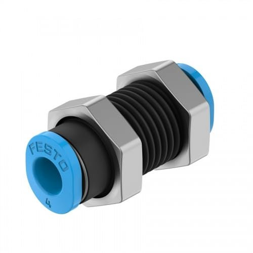 10 Stück FESTO 153376 QSMS-4 Schott-Steckverbindung Druckluft Schlauch Verbinder