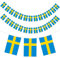 jijAcraft Bandera de Suecia, Bandera Nacional Sueca 14 x 21 cm, Bandera de Suecia Resistente a la Intemperie de 11 m con 40 Banderas, Ideal para Campeonatos de fútbol, ​​Eventos Deportivos