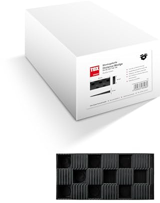 TOX Montagekeile Distance Wedge 90 x 45 x 15 mm, 50 Stk. | Schwarzer Kunststoff PP, rutschfeste Ausrichtung, witterungsbeständig, vielseitig anwendbar, 0651001061