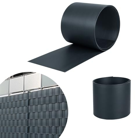 MAYTIIMO Sichtschutzstreifen für doppelstabmatten Zaun Hart-PVC 2,5m x 19cm Sichtschutz Windschutz für Garten (10 Streifen, Anthrazit)