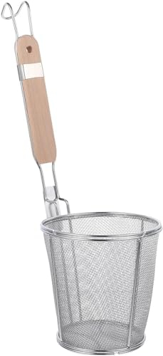 Colador de acero inoxidable Malla de acero inoxidable Colador de pasta tipo araña Espumadera Colador de fideos Cesta for blanquear pasta, fideos, cestas de bola de masa o: colores surtidos(34X12X12cm)