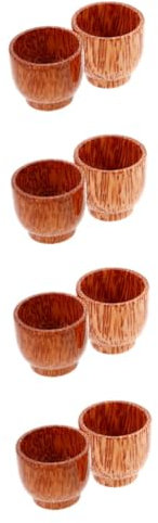 MAGICLULU 8pcs Wooden Tea Mugs Reusable Tea Cups Wood Cup Hot Drink Mug Multi-Purpose Wine Home Office Water