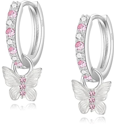 Schmuck Mädchen Kinder Schmuck Nickelfrei Hypoallergen 925 Sterling Silber mit Schmetterling Anhänger inkl. Eleganter Geschenkverpackung