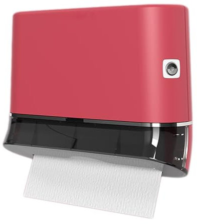 Papierhandtuchspender zur Wandmontage, Multifold-Trifold-C-Faltung, kommerzieller Handtuchspender mit Schloss, selbstklebend, ohne Bohren, Taschentuchspender für Badezimmer, Küche, Büro (Rot)