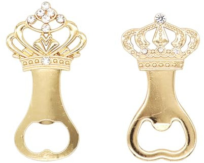 2 Stück Kronen-Flaschenöffner, Goldene Kronen-Flaschenöffner, Lustiger Flaschenöffner, Kreativer Bierflaschenöffner, Tragbarer Flaschenöffner, Party-Flaschenöffner