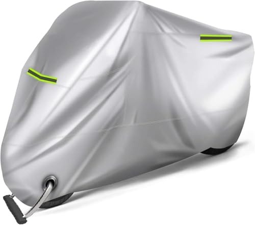 dmSJEr Motorradabdeckung für Lambretta V125 Special-Modelle, Allwetter-Schutzhülle, Wasserdicht und UV-Beständig, Kratzfest und Reißfest,B/Silver