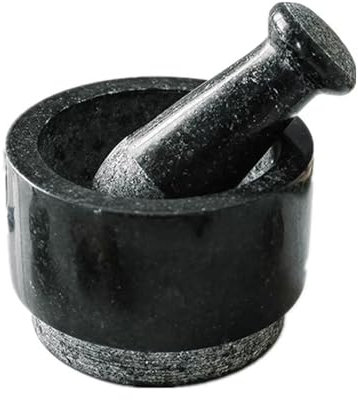 Juego de mortero de mármol para guacamole, especias, ajo y cocina, molinillo de doble cara para uso doméstico tradicional, hermoso hervidero medicinal negro