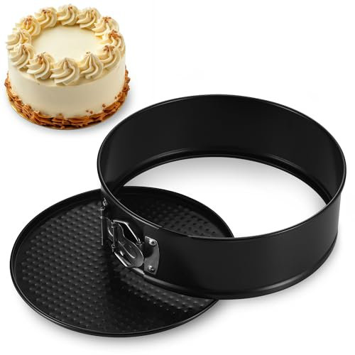 Zocipro 8 Round Cake Tins for Baking, 20cm Non Stick Springform Baking Tin with Removable Bottom, Small Cheesecake Tins Moulds Pan for Pie Cheesecake Pizzas Quiches