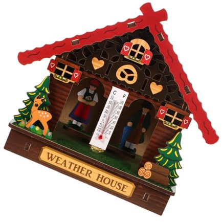 HANABASS Holzbarometer Mit Thermometer Und Hygrometer Wandwetterstation Für Haushalt Genaue Innen Und Außentemperaturmessung Langlebiges Design Zur Wandmontage