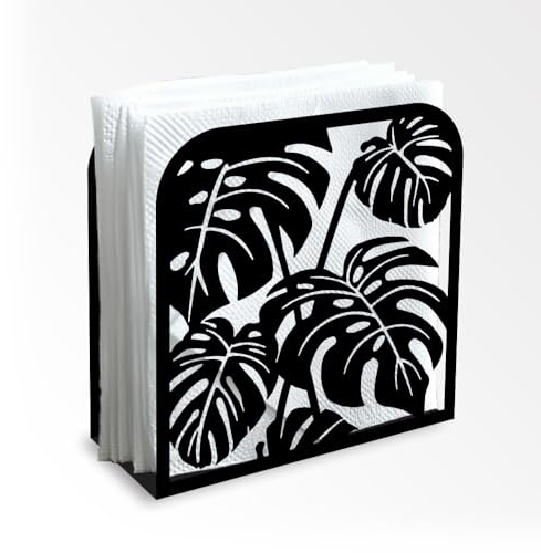 Dekorativer Serviettenhalter Aus Schwarzem Metall Monstera Blatt Den Tisch Serviettenhalter Im Stehen 12 x 12 x 5cm Monstera Deliciosa Zuhause Küche Restaurant Picknick Party Kaffeebar