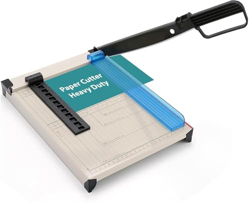 Profi Papierschneider Schneidemaschine Schneidegerät, Hebelschneider A4 B5 A5 mit Metallbasis, magnetischen Papiereinsteller Papier Cutter für Büro, Zuhause oder Schule, bis zu 15 Blatt, Weiß