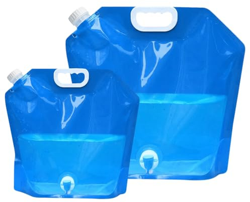 AUNHOKE Wasserkanister Faltbar, 5L/10L Camping Faltkanister mit Hahn | Faltbarer Wasserbehälter mit Tragegriff Wiederverwendbare für Camping und Wasserspeicherung zu Hause