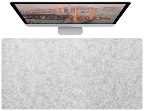 100x50cm Große Filz-Schreibtischunterlage, Rutschfeste Tastaturunterlage, Schreibtischzubehör für Zuhause und Büro(Light Gray,100x50cm)