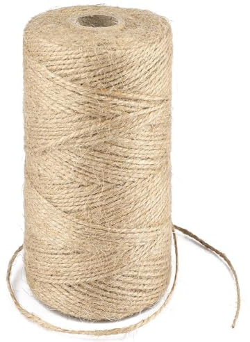 Garten Juteschnur 1mm Dicke paketschnur,Bindegarn,500M Gartenschnur,Bastelschnur Kordel Rolle mit,100% Jutegarn Naturfarbe